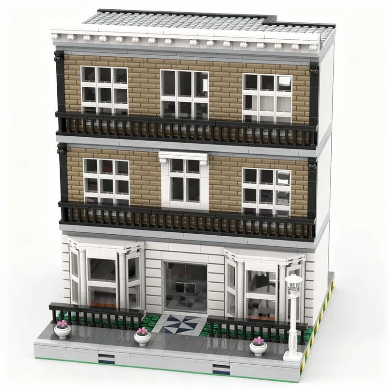2568pcs MOC London Townhouse Modular Buildings Model Building Blocks Birthday Collection Display DIY Idea Brick Craft Education