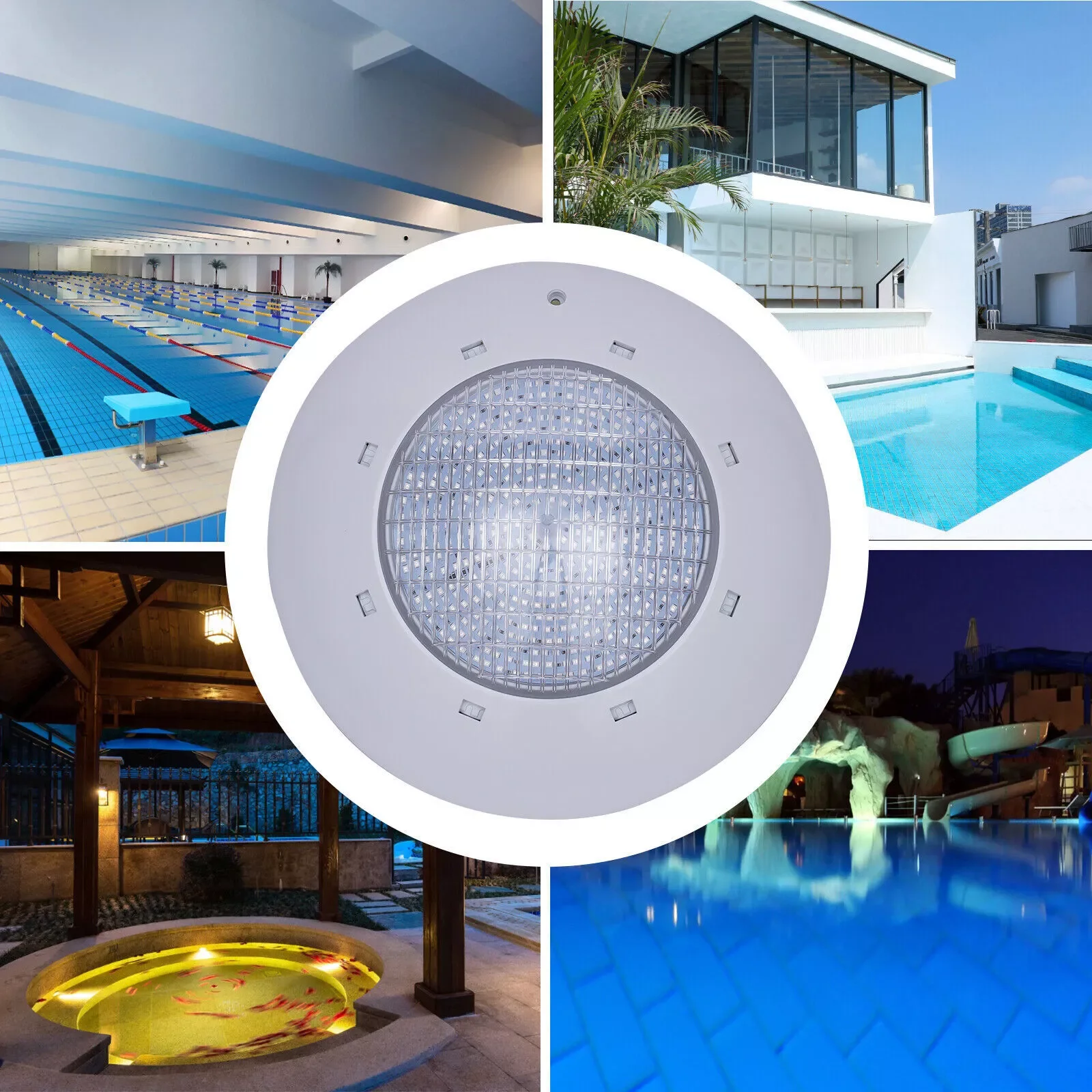 LED Color Changing Underwater Swimming Inground Pool Light 360 Light Beads 35W Waterproof Lamp & Remote  Pool Accessories