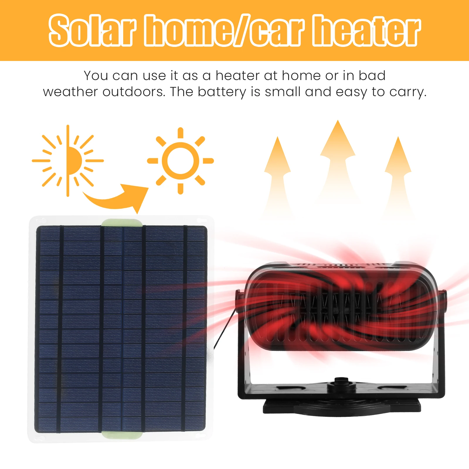 Solar Power Fan with Battery Portable Exhaust Fan Space Saving Solar Panel Fan Kit Easy to Use Outdoor Solar Fans Versatile