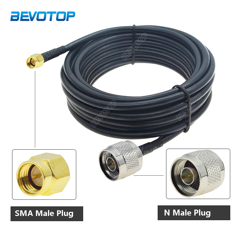 

1Pcs LMR195 Cable SMA Male to N Male Connector LMR-195 RF Coaxial Cable 50-3 50 Ohm Pigtail 3G 4G 5G LTE Extension Cord Jumper