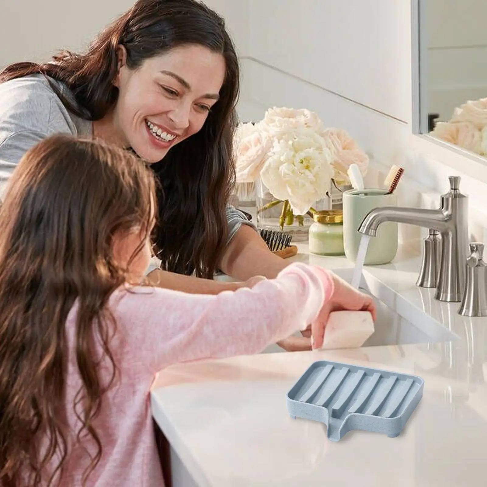 Soap Dish with Drain Soap Tray Shower Soap Storage Bathroom Accessories Multipurpose Household Soap Drain Rack for Bathroom ﻿