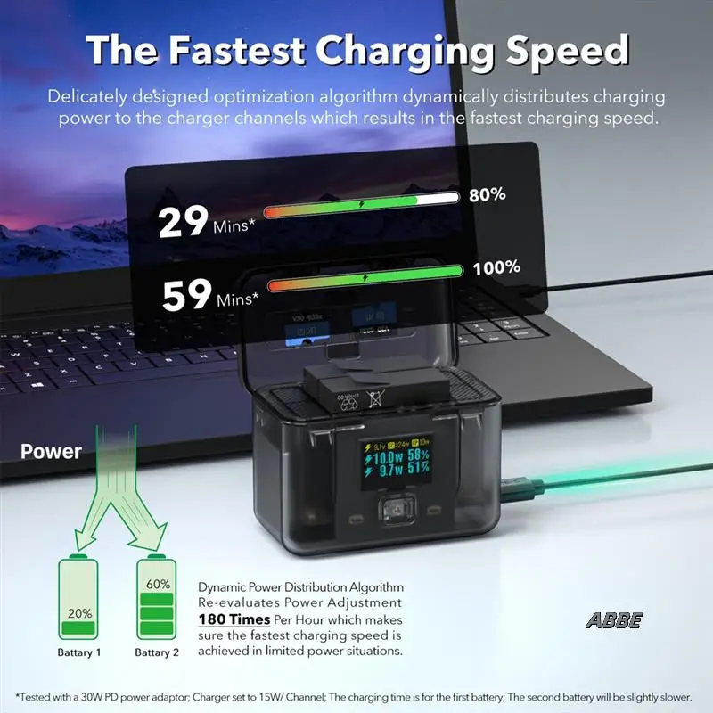 

For Insta360 Ace Pro2 Fast Charging Battery Charger Bidirectional Smart Battery Manager