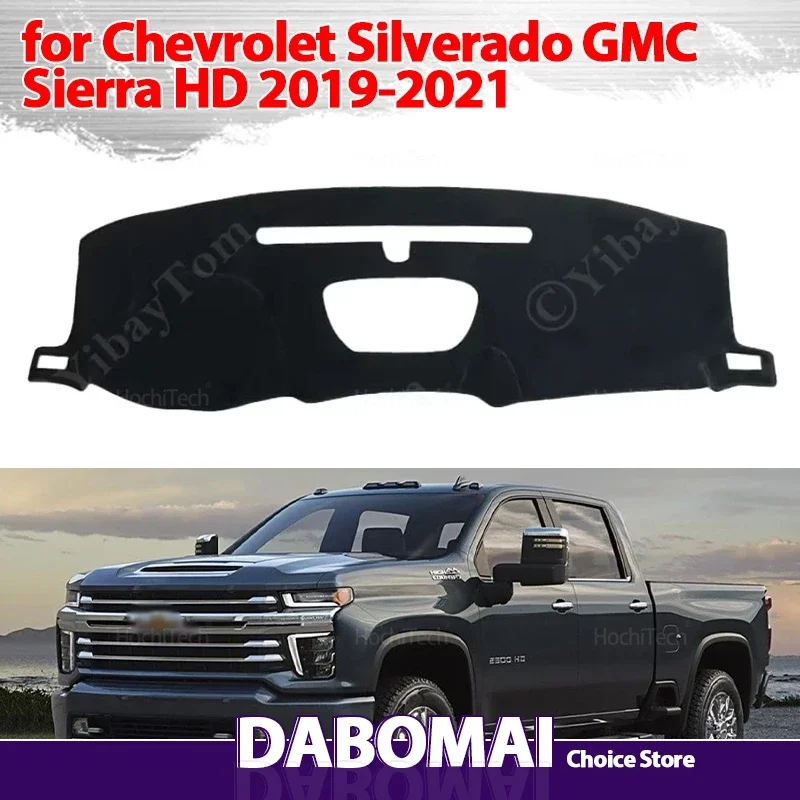 

Anti-UV Mat Sunshade Dashmat Carpet Dash Dashboard Cover Pad for Chevrolet Silverado GMC Sierra HD 1500 2500 3500 2019 2020 2021