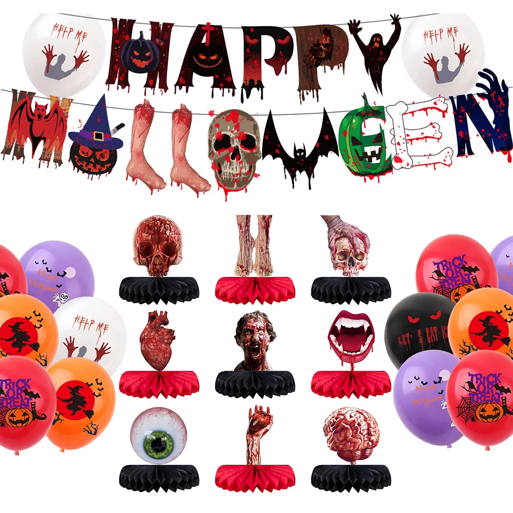 

Halloween Decorations for Home Happy Halloween Banner Help Me Balloon Trick or Treat Balloon Halloween Honeycomb Ornament