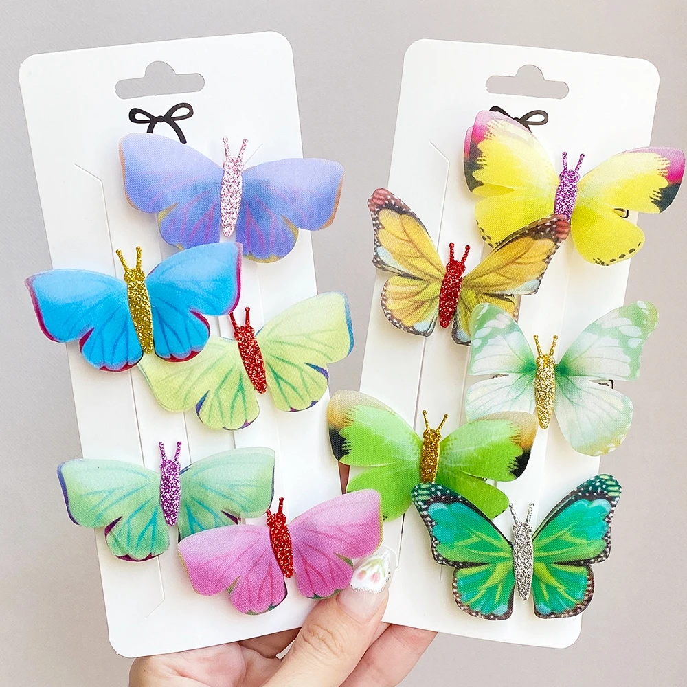 5Pcs/Set Colorful Butterfly Hairpins Girl Hair Clips Barrettes Women Sweet Hair Ornament Headwear Fashion Hair Accessories