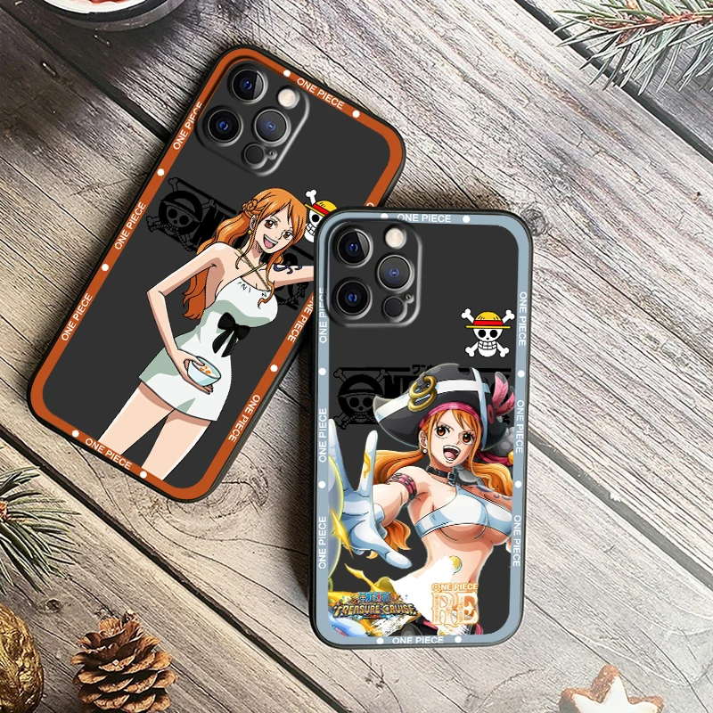 One Piece Anime Luffy Cool For iPhone 15 14 13 12 11 XS XR X 8 7 SE Pro Max Plus Mini Black Back Phone Case