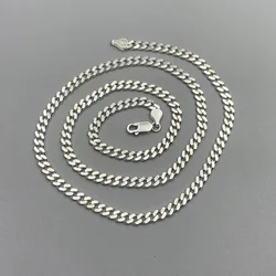 Sinya 925 Sterling Silver Cuban Chain Necklace Length 55cm Width 4.35mm Hot Sale Pure Real Silver Fine Jewelry for Man Women