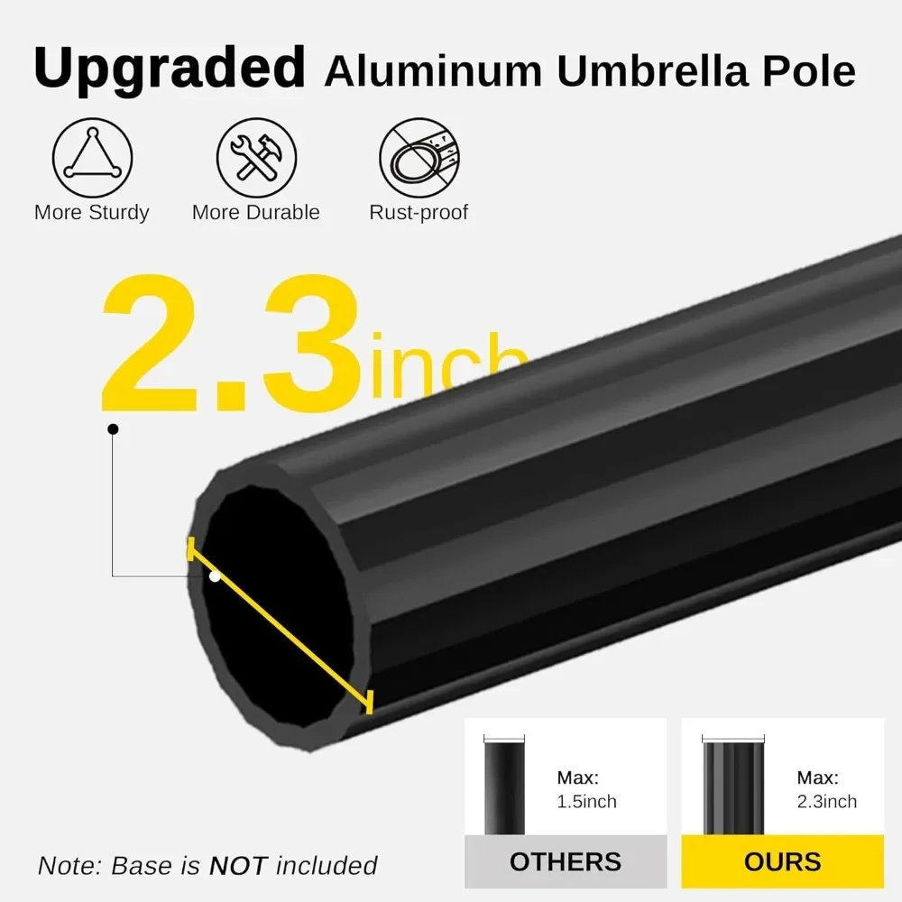 Patio Umbrella, 10 Ft Outdoor Offset Umbrella with 8 Ribs,40 LED Solar Lights and Crank,Aluminum Pole and UPF 50+ Fade Resistant