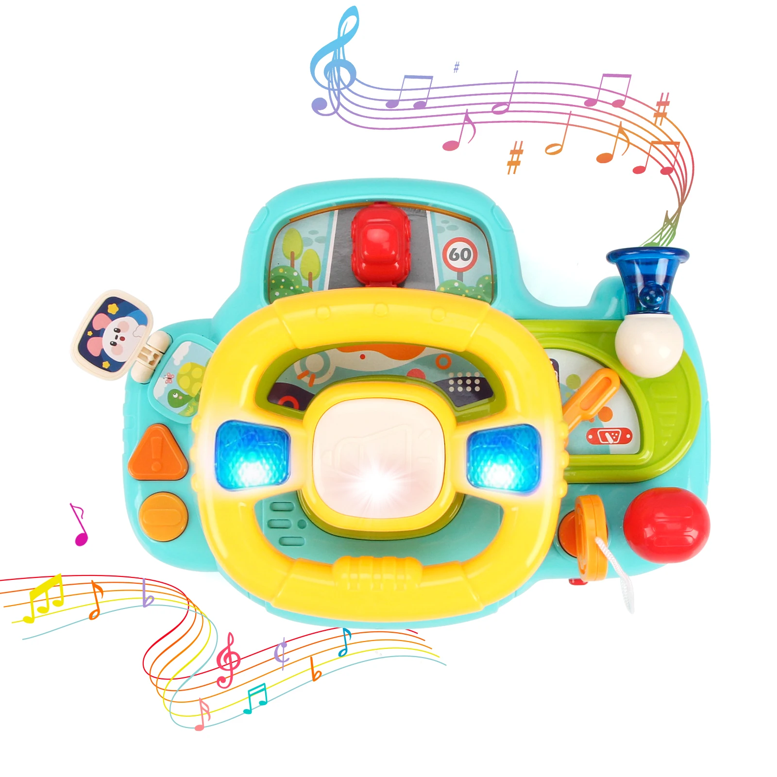 Volant électrique pour bébé, pour sièges de voiture et poussette, simulation de conduite, jouets vocaux pour tout-petits de 0 à 36 mois, jouets éducatifs