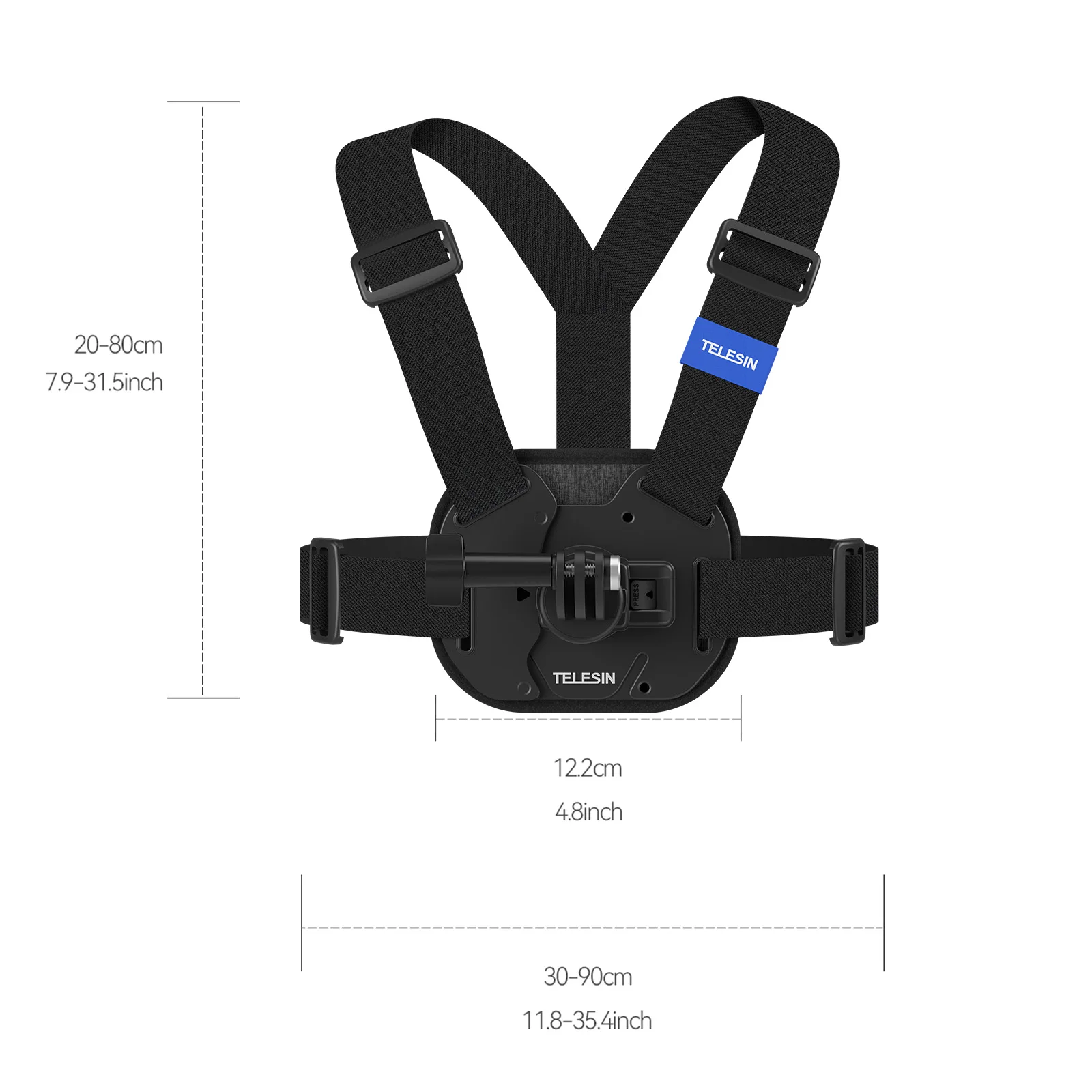 Telescopin supporto per cinghia di montaggio sul petto a sgancio rapido per GoPro Hero 12 11 10 9 8 7 6 5 Insta360 DJI OSMO Action Camera accessori