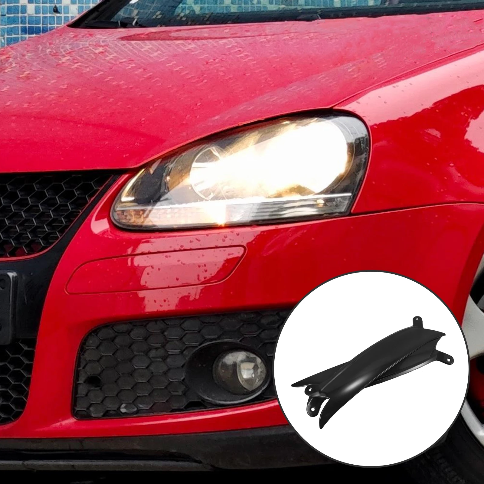 

1 Pair Black Eyelid Cover Abs Durable Eyebrow Trim Car Headlight Eyelids Cover Protection For Gti5 Headlight Accessories