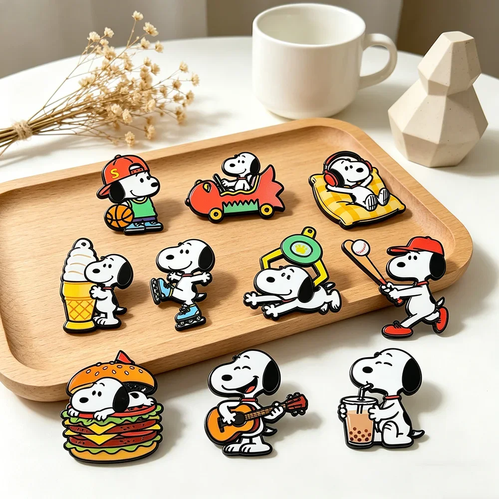 Juego de 5-10 Broches de Esmalte con Diseño de Snoopy, Serie Té de la Tarde, para Ropa y Mochilas, Regalo para Amigos