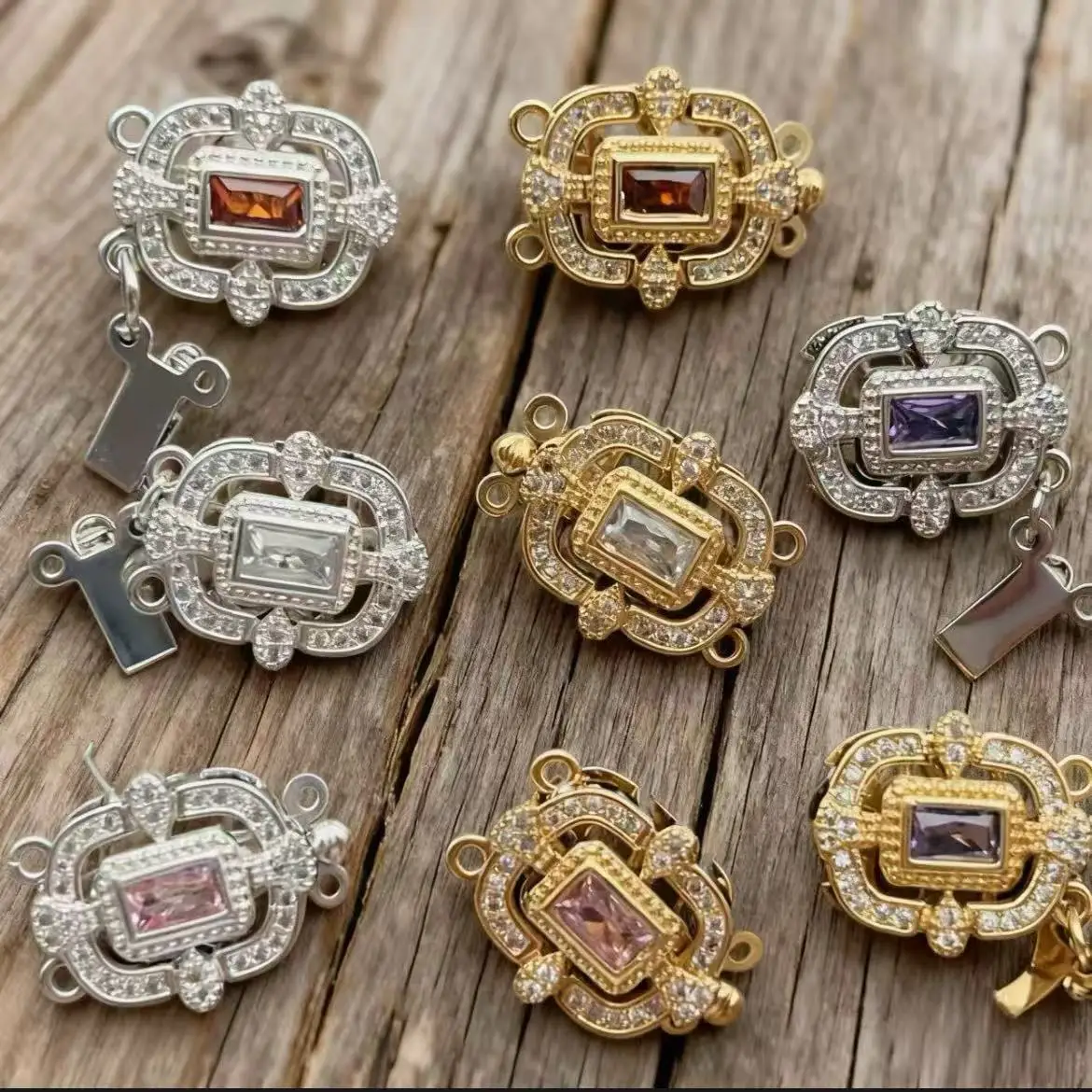 

1 шт. браслет-цепочка с цирконами и жемчугом, двойной ряд, соединительные элементы, фурнитура для изготовления украшений своими руками, оптом