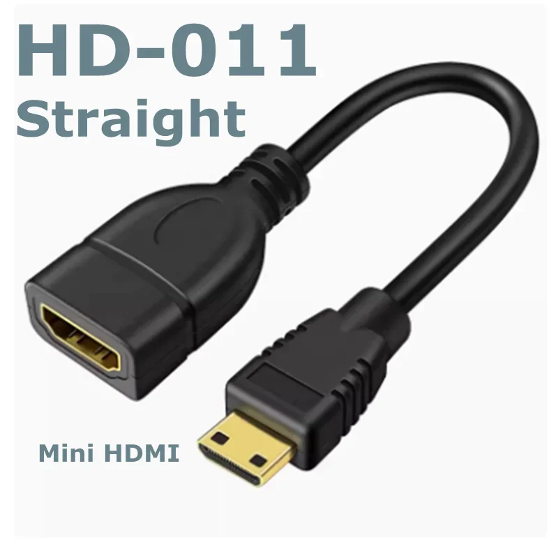 90 Degree Mini HDMI-compatible Male to HDMI-compatible Female Converter OTG Cable 1080P, Suitable for Digital Camera Camcorder