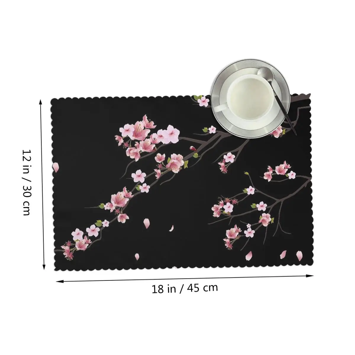 Japanese Sakura Cherry Blossoms Placemat Heat Resistant Plate Mat for Dining Table Bowl Coaster Home Decor Absorbent Mats