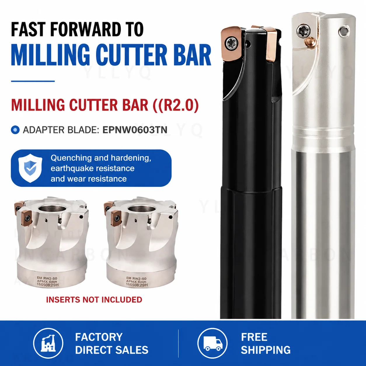 ASR06 CNC Fast Feed Milling Cutter Rod Anti Vibration Roughing Tool Holder for EPNW0603TN R2.0 Inserts