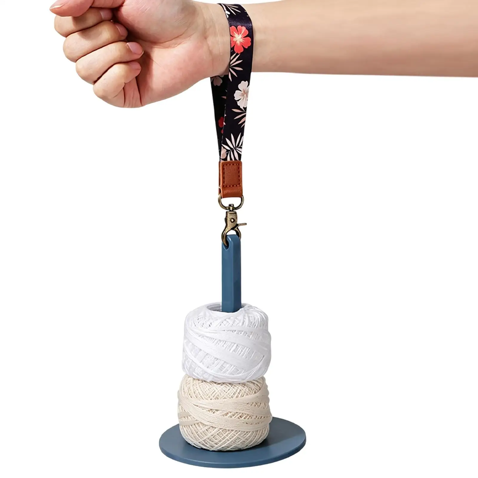 Yarn Holder Spinner Rotating Portable Dispenser with Wrist Strap Crochet Yarn Organizer for Knitting Sewing Crafting Embroidery