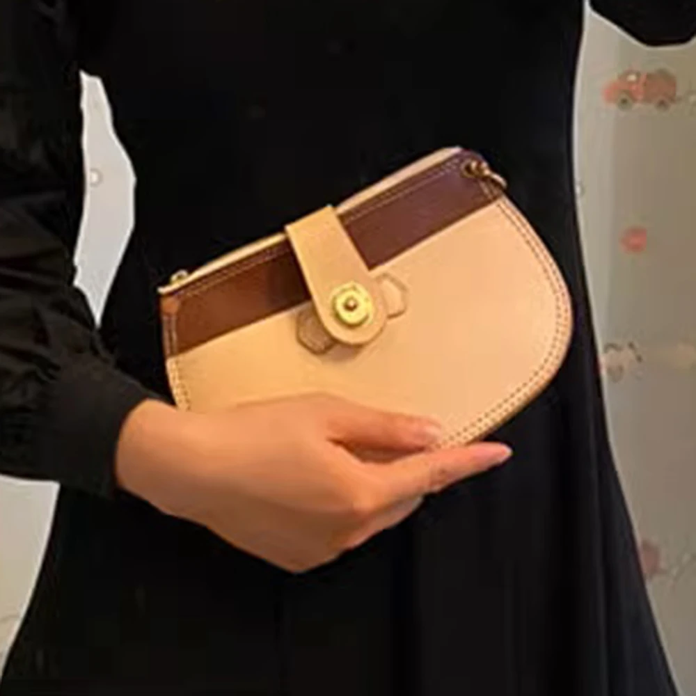 DIYレザークラフト女性ハンドバッグ、財布、ナイフ型、鉄ブレード、切り絵、ジッパークラフト、20x13.5cm