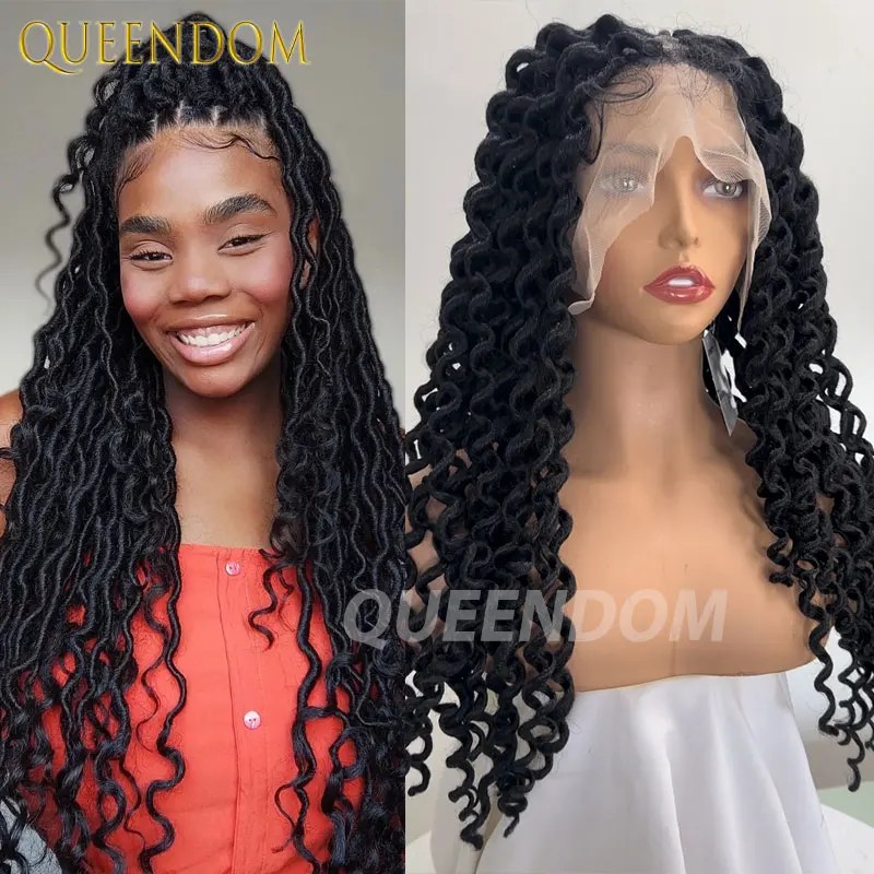 

Dreadlock Braided Wigs Cornrow Box Wigs Synthetic Full Lace Jumbo Braided Wigs Knotless Box Braids Wigs For Women Faux Locs Wigs