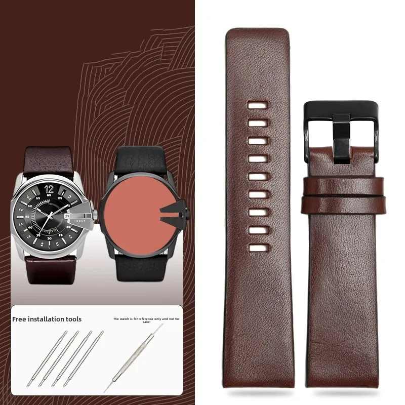 

Men watch strap For DIESEL watchband DZ7312 DZ4323 DZ7257 stainless steel pin buckle 22 24 26 28 30 32mm Genuine Leather bands