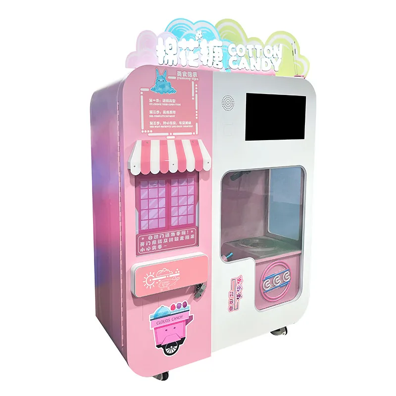 High Quality Cotton Candy Vending Machine Electric Heating Marshmallow Vending Machine Commercial Operation Ready