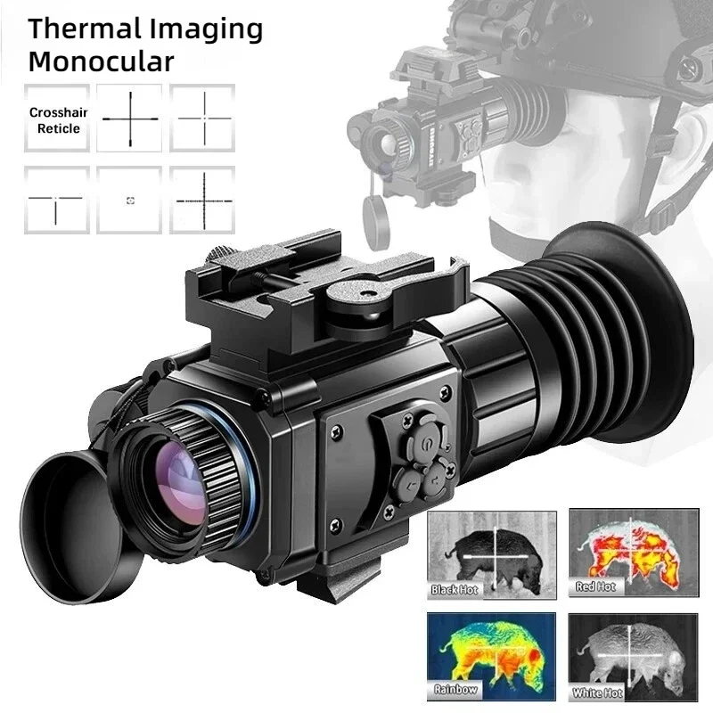 Head Mounted Thermal Monocular for Hunting 384x288 Pixels Thermal Monocular Scope 8X Zoom Helmet Thermal Imaging Goggles
