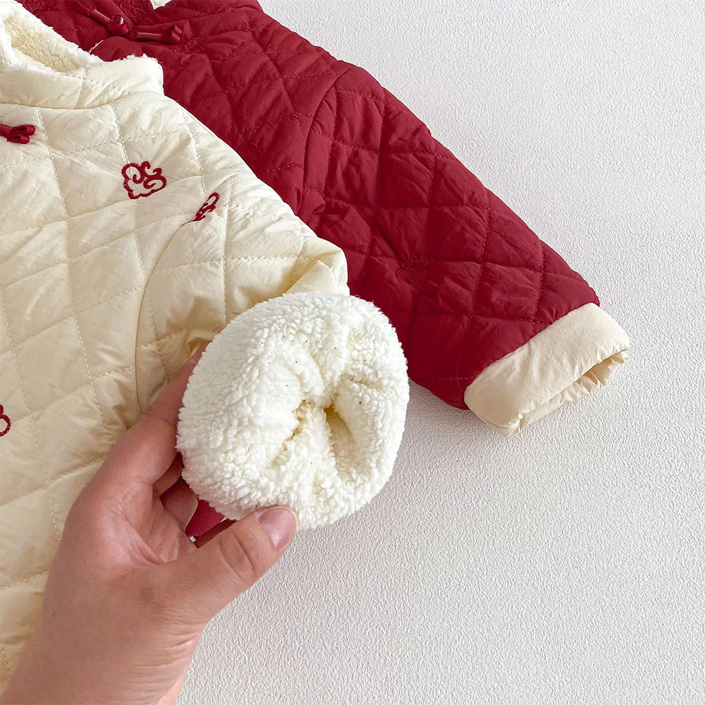 معاطف شتوية للفتيات من الصوف ملابس صينية تقليدية دافئة سترات خارجية للأطفال الصغار لعيد الميلاد ورأس السنة الجديدة #6