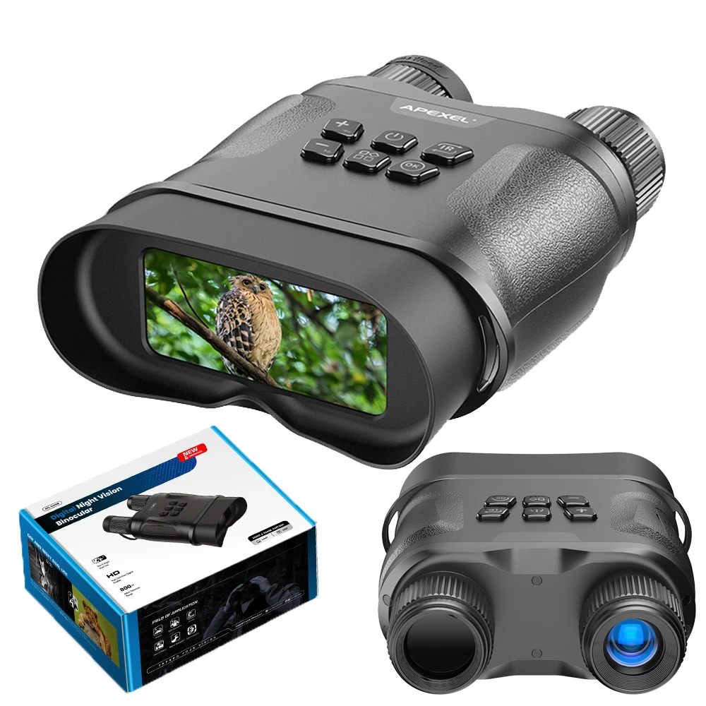 APEXEL NV008 Professional Binoculars Telescope 12X Zoom 800M Full Dark Infrared Night Vision for Hunting Camping Video Recording