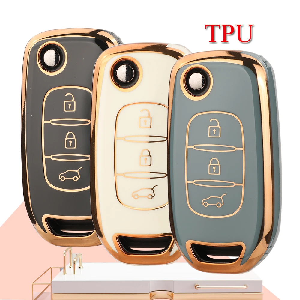 Jingyuqin TPU Remote Key Shell Case Cover For Renault Kadjar Captur Megane Sandero Stepway Logan Clio 5 Arkana Car Accessories