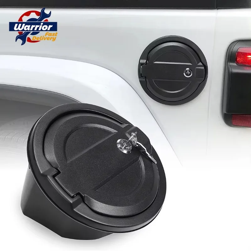 

Locking Gas Ca P Cover Fuel Door for 18 -19 Jeep Wrangler JL & Unlimited Sport Rubicon Sahara Black Locking