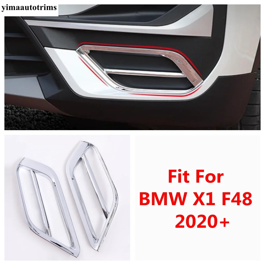 

Car Front Bumper Fog Lights Lamps Frame Decoration Cover Trim ABS Chrome Accessories Exterior Refit Kit For BMW X1 F48 2020 2021