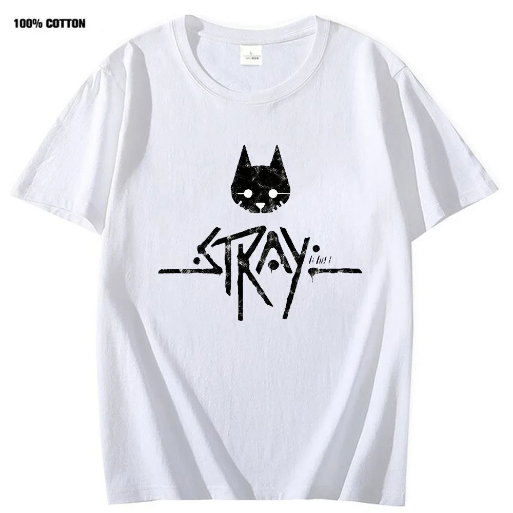 Stray Cat Game T Shirt Women Clothes 100%Cotton Men Unisex Casual Female Harajuku Camisas Streetwear Short Sleeve Tee Game Shirt