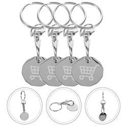 Metal Shopping Cart Tokens Trolley Token Key Ring Decorative Keychain Multipurpose Shopping Portable For Home Outdoor decoration