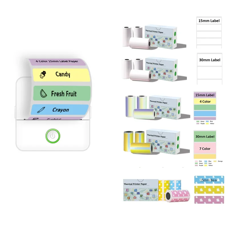 

Mini Thermal Printer Wireless Barcode Label Maker BT Portable Adhesive Label Photo Printers For Home Office Commercial Printing
