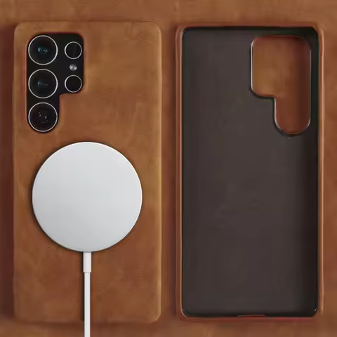 Premium Magsafe Magnetic Luxury Leather Case for Samsung Galaxy S25 Edge S24 S23 S22 S21 S20 FE Note 20 Ultra Back Cover Fundas