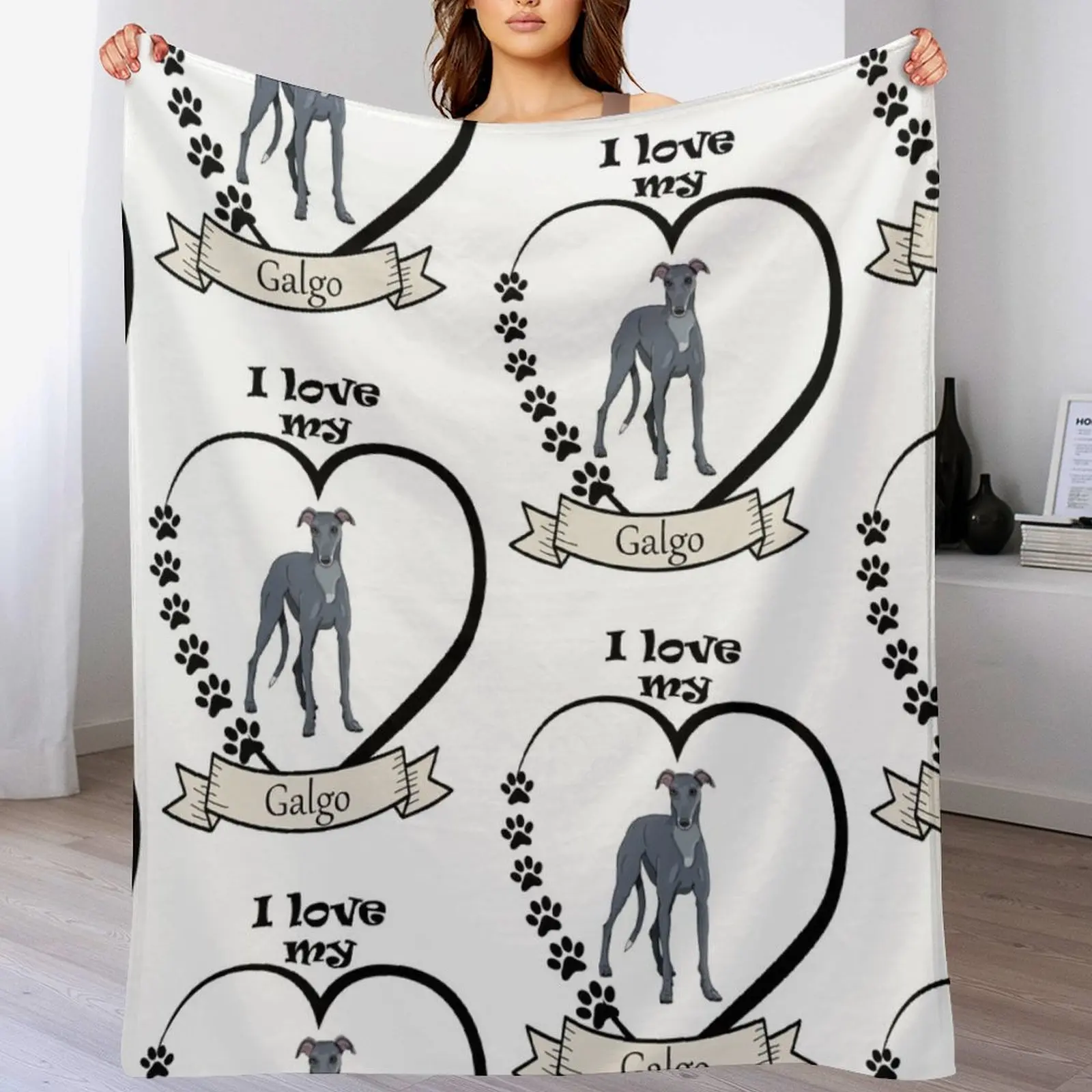 Grey greyhound (galgo) Throw Blanket cosplay anime Sofa Cute Blankets