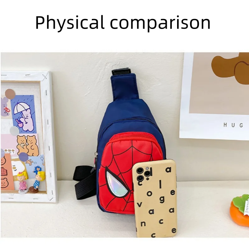 Marvel Disney Cartoon Children\'s Shoulder Bags Anime Spiderman  High Capacity Chest Bag Unisex Messenger Bag Kids Gifts