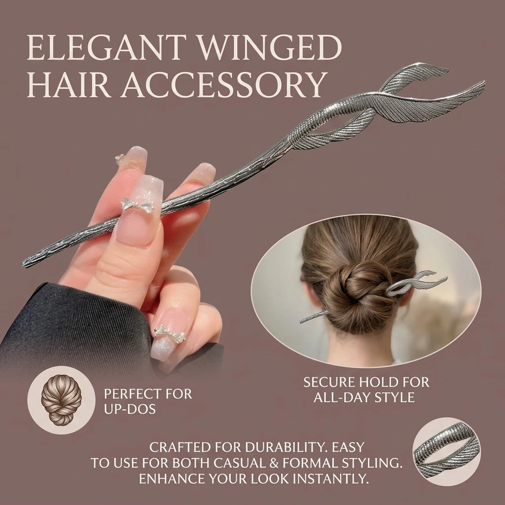 Chinese Style Swallow Tail Hairpin Women Hair Clips Simple Metal Ponytail Hairpin Hair Stick Headdress Hair Accessories Gift view 4