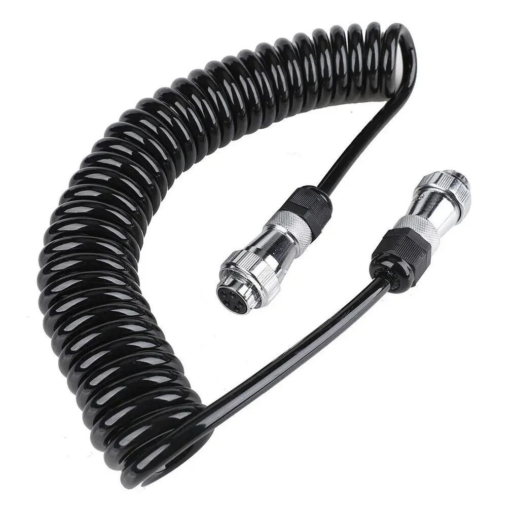 

6m J6 Truck 4/5Pin to 7Pin Reversing Camera Spiral Cable Aviation Male to Female for Heavy Duty Rearview System