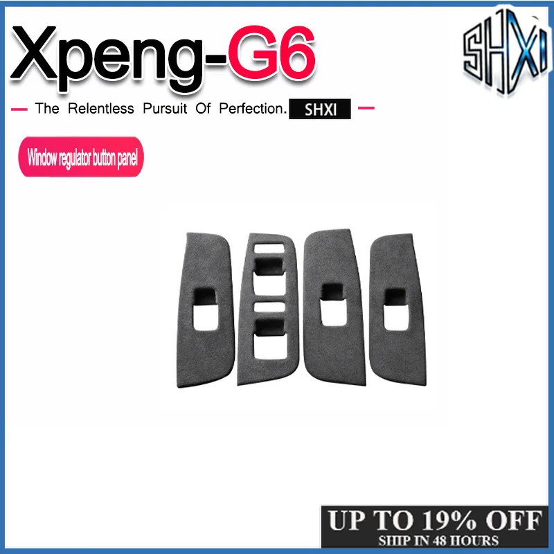 suitable-for-xpeng-g6-2023-2025-window-lifter-button-panel-italy-alcantara-suede-interior-upgrade-protective-sticker