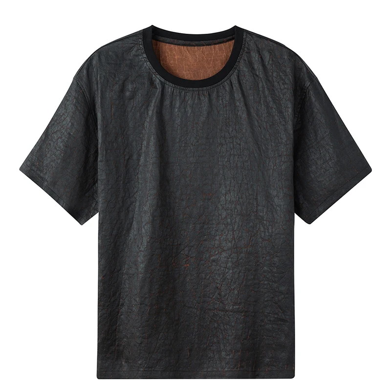 Silky Coolness Satin T Shirt For Men Short Sleeve Real Silk 100% Summer Quality Lightweight Loose Fit Luxury Camisetas De Hombre