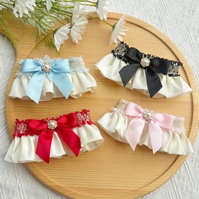 4 Pcs/ Lot Mixed Colors Dog Bibs, Pet Scarves, Cat Collars, Small And Medium Dog Bibs, Decorative Collars, Cat Bows Wholesale