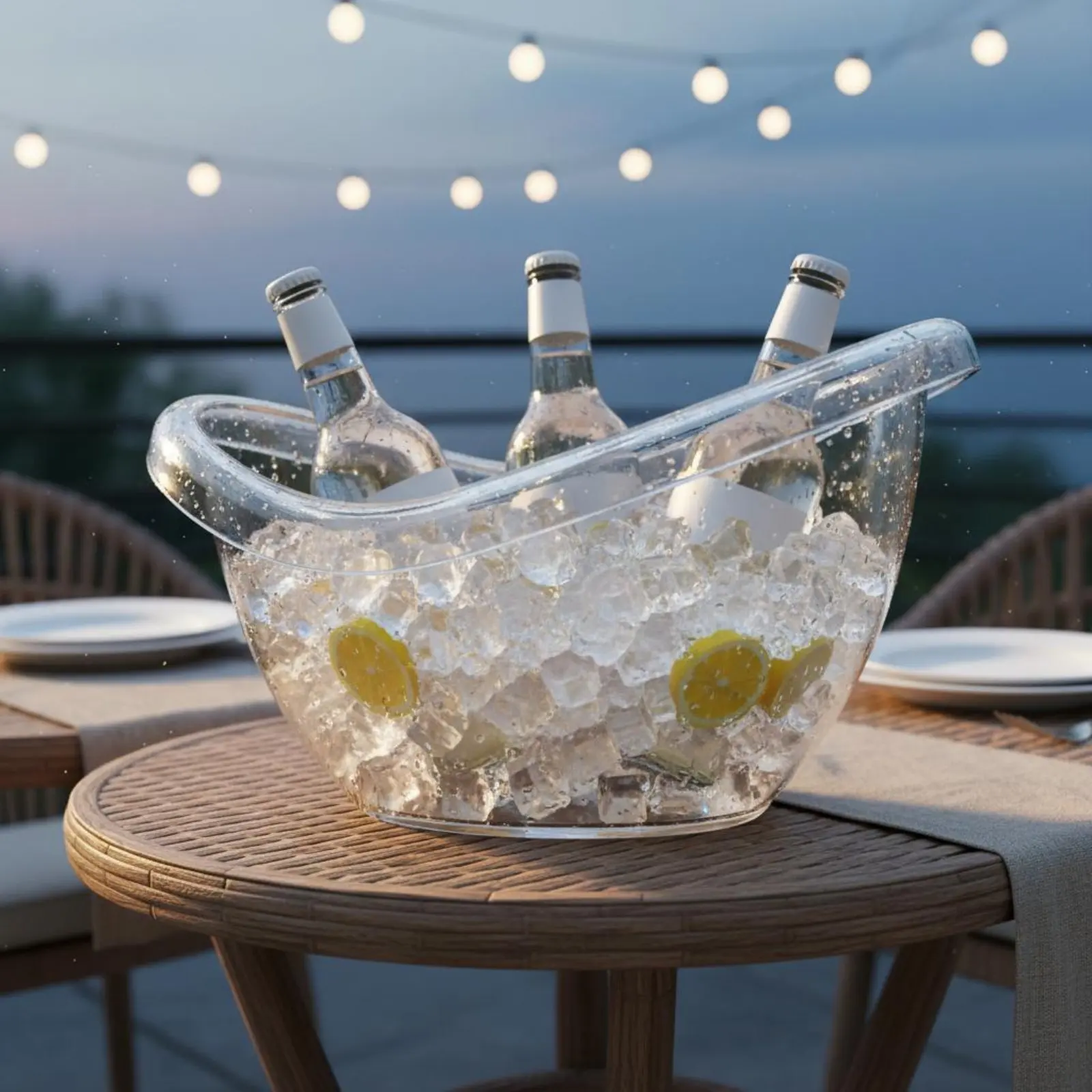 Champagne Container Large Capacity Wine Ice Container Clear Bottle Chiller Rustproof Drinkware Leakproof for Bar