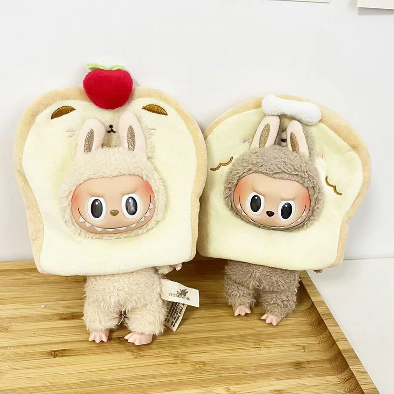 

Creative Toast Bagels Accessories for 17cm Labubu Idol Dolls Kawaii No Doll Korea Kpop Exo Clothing Hoodie Plush Doll'S Clothes