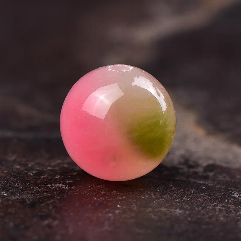 

Peach chalcedony round beads loose beads DIY beaded jewelry