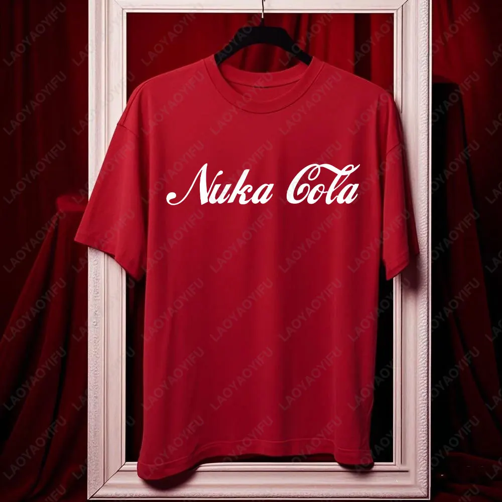 استمتع بـ Nuka-Cola Nuke تداعيات Thirst للكبار من القطن تي شيرت جرافيك تي شيرت Harajuku ملابس رجالية عتيقة مضحكة للصيف