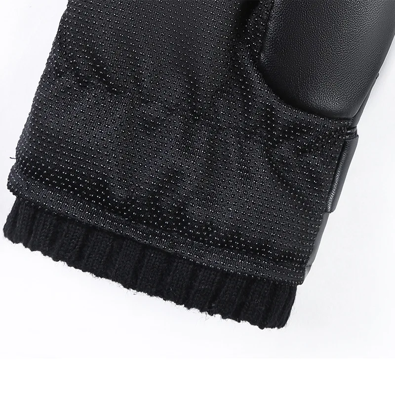 Guantes cálidos de invierno para hombre, de cuero lavado, para montañismo, ciclismo al aire libre, bicicleta, motocicleta, vehículo eléctrico, pantalla táctil de algodón