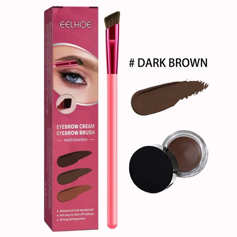 Waterproof Eyebrow Pomade And Brush Kit 4D Multifunction Eyebrow Brush Realistic Eyebrow Brush Square Eyebrow Makeup Brush