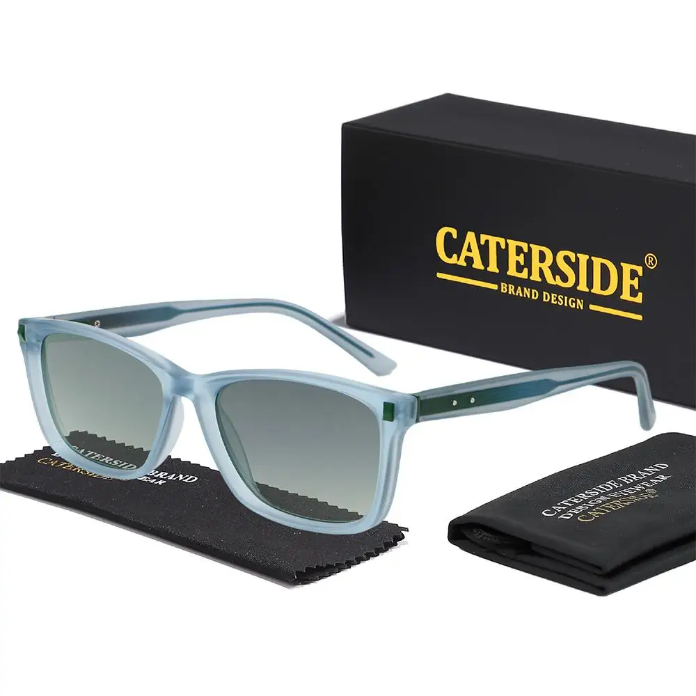 CATERSIDE Modische Herren-Sonnenbrille Hochwertige PC-Quadratrahmen-Verlaufsgläser Damen-Outdoor-Fahrbrille Dekorative Brille – Detail 8