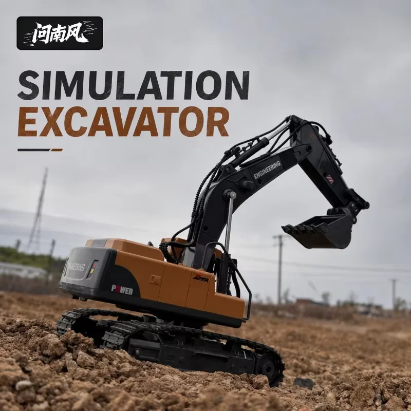 Wennanfeng Multifunctional Alloy Rc Excavator Simulation Engineering Vehicle Electric Remote Control Digger Toys Car For Adult